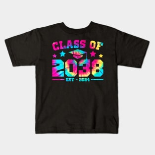 Class Of 2038 Grow With Me First Day Of School Tie Dye Kids T-Shirt